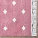Handmade Cotton Pink Minimalist Dhurrie For Living Room